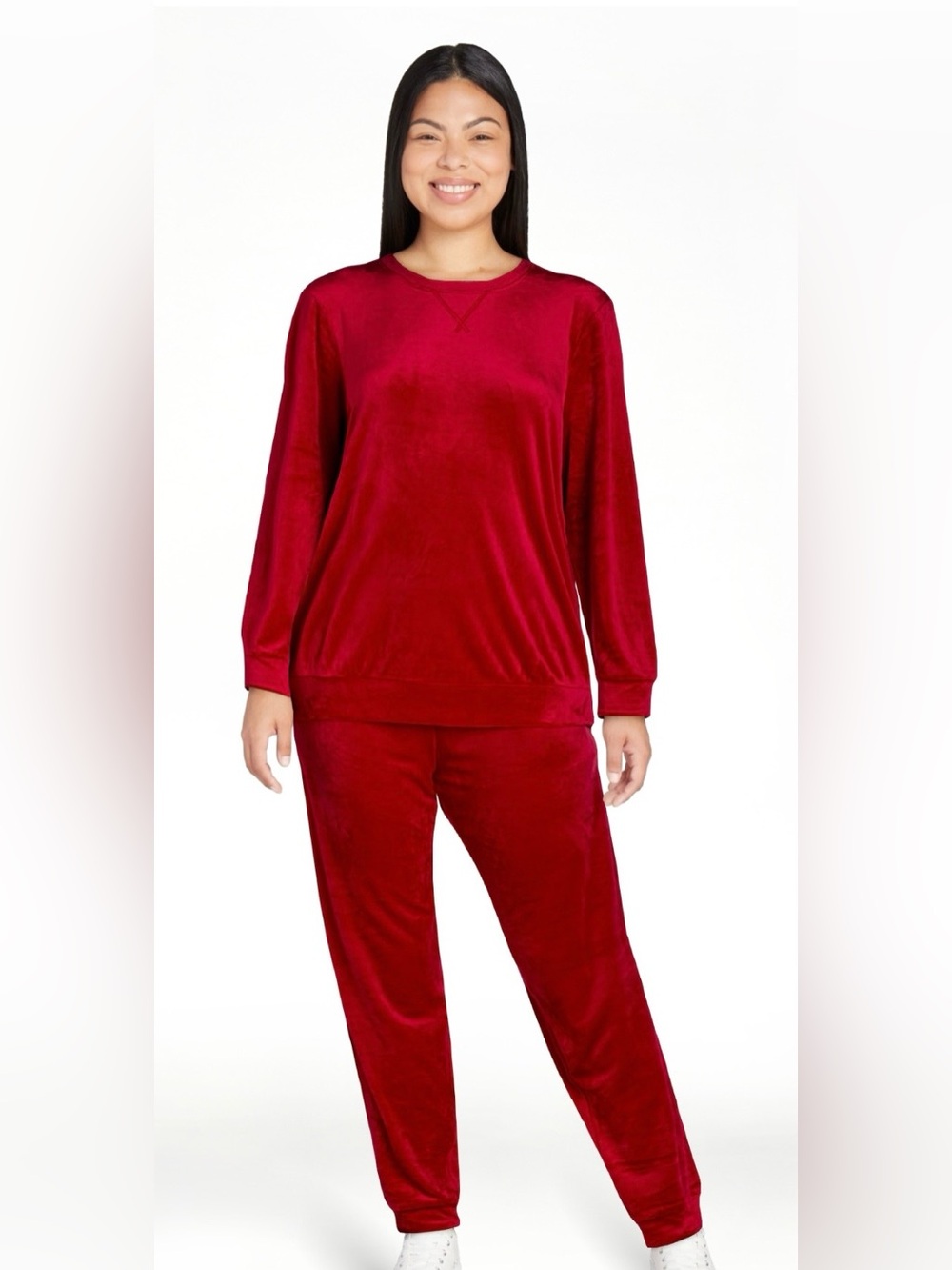 Time and Tru Women's Red Velour Top & Pants Set, 2-Piece, Size Small (4-6), NEW!